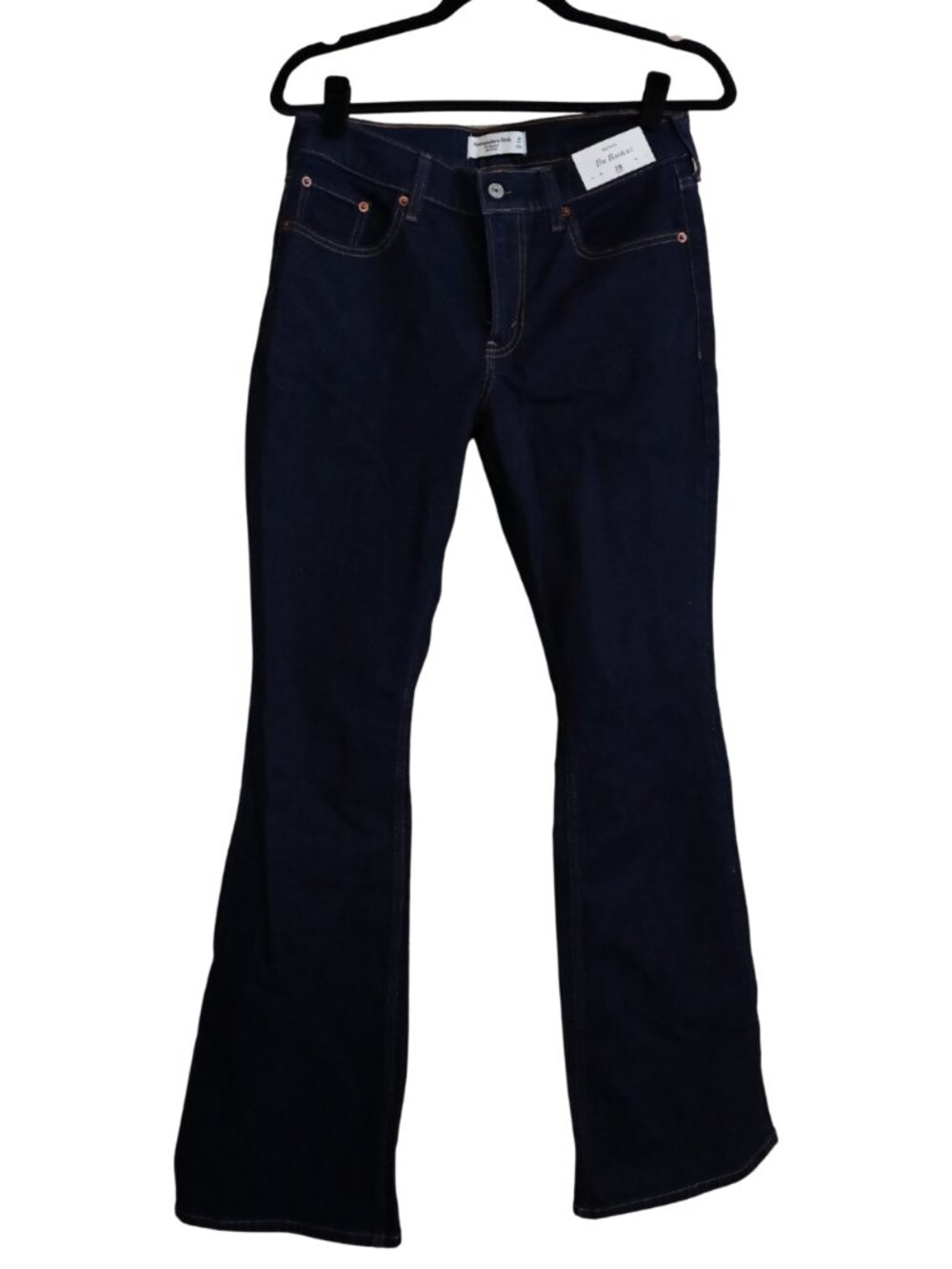 NWT Abercrombie & Fitch Signature Stretch High Rise Bootcut Jeans Dark Wash 28S